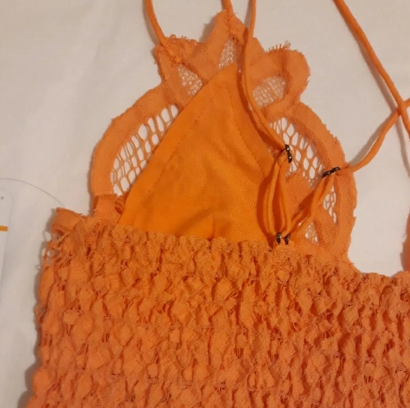 Free People Adella Lace Bralet Neon Peach - Picture 12 of 13